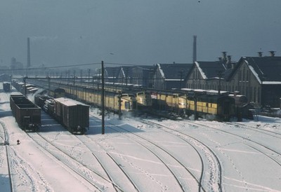 One of the yards of the Chicago and Northwestern Railroad, Chicago IL Dec 1942