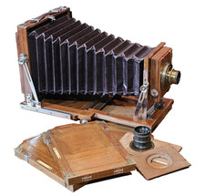 1900 Appareil Chambre photo Voyage 13x18 bois Protar Zeiss Krauss Paris + Xtra