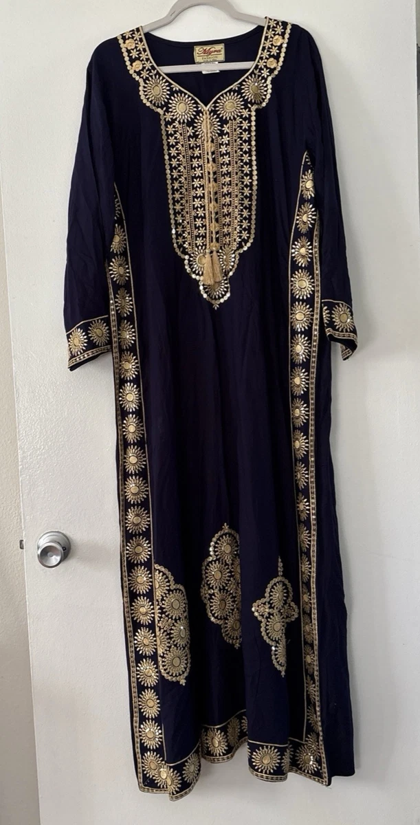 Vestido Túnica Kaftan Plus Size - Talla Libre (14-24 UK) - Manga 3/4, Material Suave - Multicolor