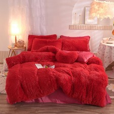 Luxury Thick Fleece Duvet Cover Queen King Winter Warm Bed Quilt Cover Pillowcas