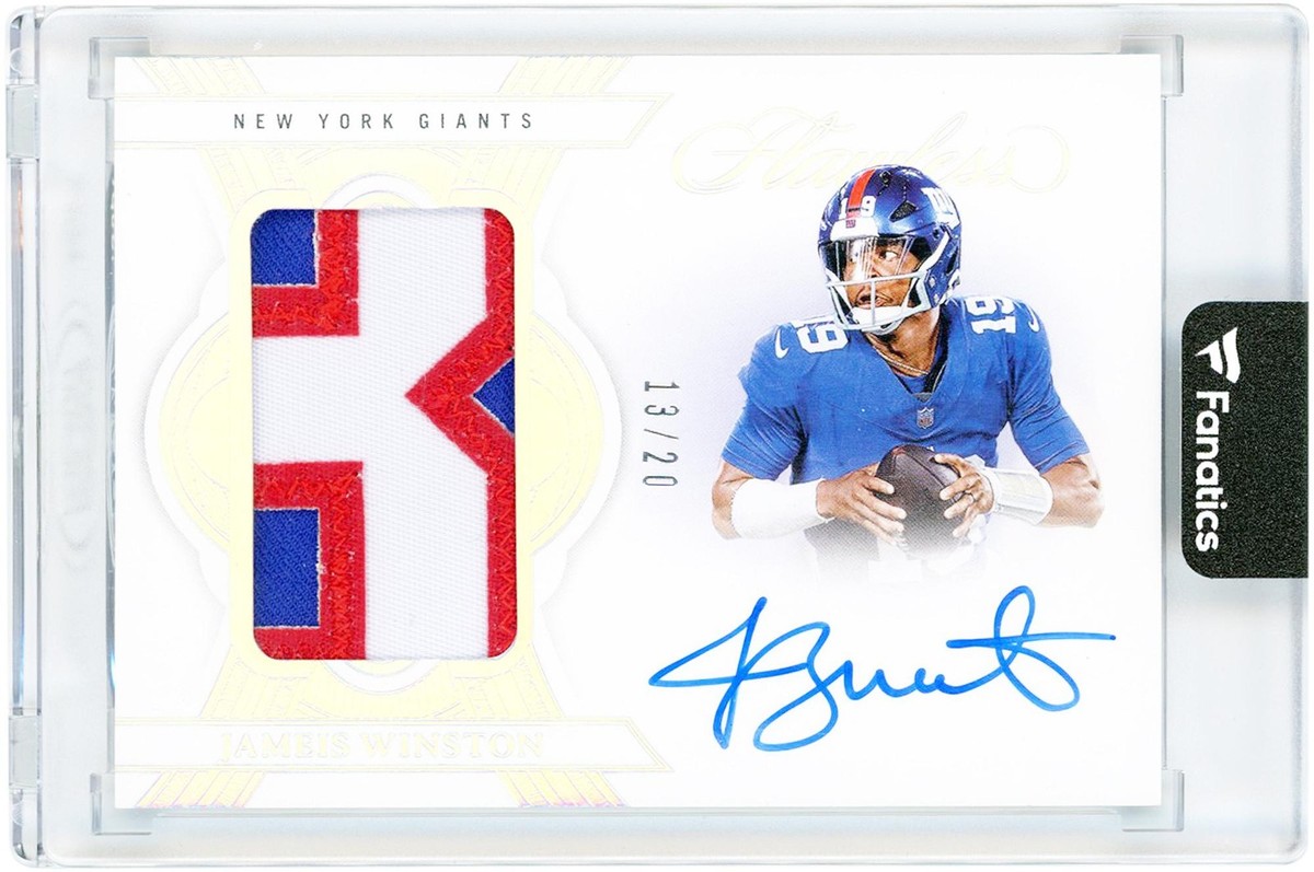 Jameis Winston Giants Signed 2025 Panini Flawless Holo Silver #PA