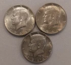 (Lot of 3) - 1964 D Kennedy Half Dollar - 90% Silver - Ungraded-uncertified