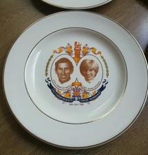 Pall mall ware Charles & Diana royal wedding plates 10 1/2" photo print superb 