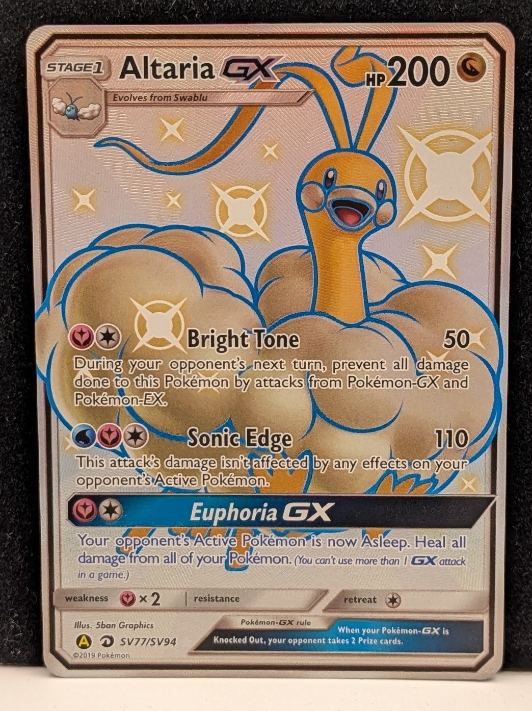 Pokémon Altaria GX SV77/SV94 Hidden Fates Holo Full Art