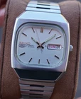 Vintage Seiko 5 Automatic 21J TV Case Silver Dial Watch 6119-5400 1970s