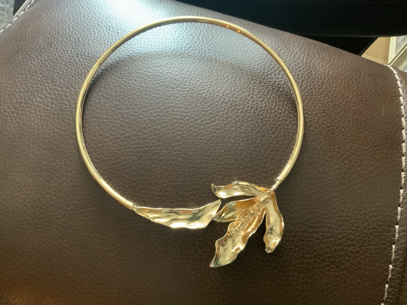 Necklace Flower Zara Choker Statement Gold Open Leaf Petal Collar Boho Maple