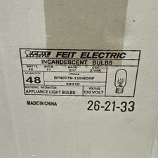  48 Appliance Light Bulbs 40W T7 E17 2700k Feit Electric Case 48 Bulbs 