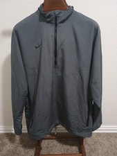 Mens Gray Nike Golf Windbreaker Jacket With Zip Up Pockets Size XL