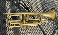 Vintage Pan American Elkhart, Indiana Brass Cornet Ser No. 211095 Needs Work