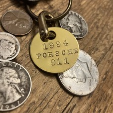 1994 Porsche 911 Brass Key Fob 94 Wkey Ring Shackle 1994 Porsche 911 Brass Key Fob 94 Wkey Ring Shackle