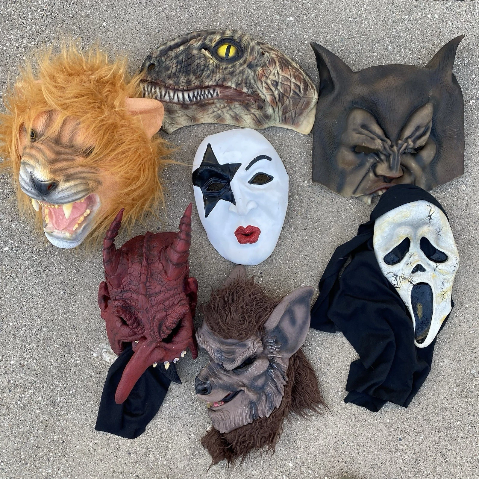 Mixed Lot 7 Halloween Masks Vtg 90s & Modern Paper Magic Group Fright Aslylum
