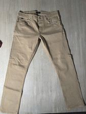 Polo Ralph Lauren Men  s Khaki 5 Pocket Pants 32x30 Tan Stretch Denim Straight Fi