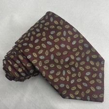 VTG Mulberry England All Silk Necktie Traditional Handmade Knot Deep Burgundy