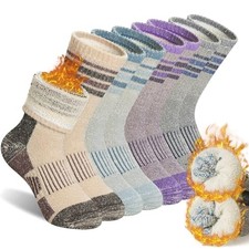 Kids Merino Wool Hiking Socks Boys Girls 4-7 Years 4 Pairs Grey Stripe B