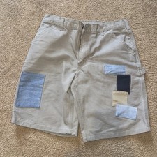 Carhartt B11 DES Dungaree Fit Carpenter Shorts 35 X 30 Gray W/patches Vintage