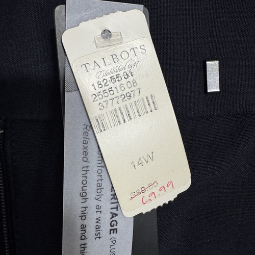 NEW Talbots Woman Heritage Navy Blue Pants Plus Size 14 Stretch Cropped Relaxed - Picture 13 of 14