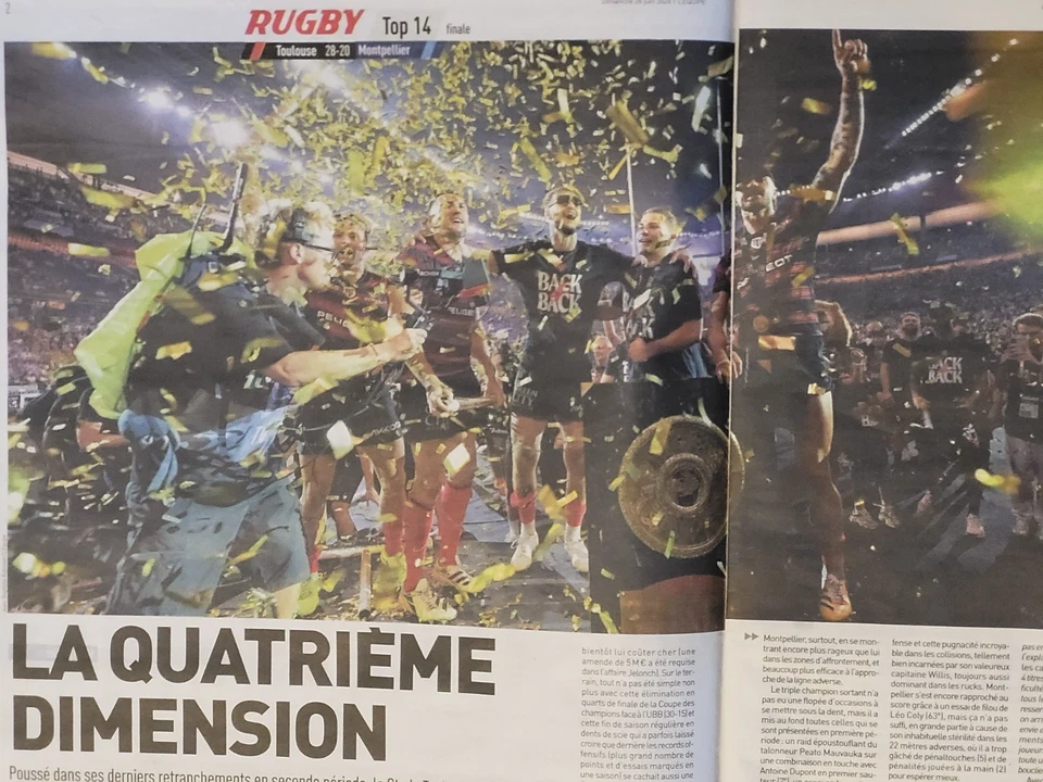 L'ÉQUIPE 28 JUIN 2026🏉TOP 14➡️TOULOUSE INSUBMERSIBLE / LA QUATRIÈME DIMENSION  - Photo 2/4