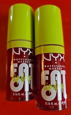 2 Pcs NYX Fat Oil Lip Drip Hydrating Tinted Gloss Newsfeed Rose Nude Vegan 