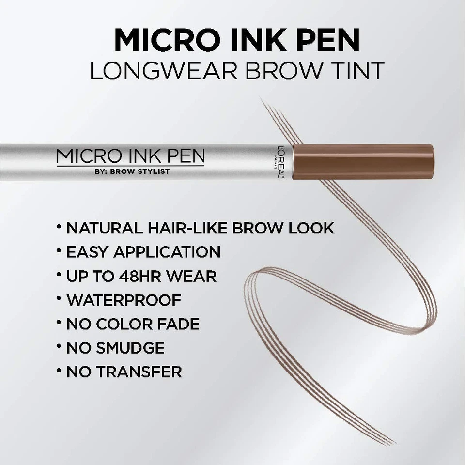 L'Oreal Paris Brow Stylist Up to 48HR Wear Micro Ink Pen - 636 Light Brunette - Image 4 of 4