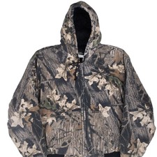 VINTAGE HUNTING LEAF CAMO MOSSY OAK ACTIVE JACKET 1990S XL MADE IN USA
