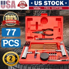 77pc Tire Repair Kit DIY Flat Tire Repair Car Truck Motorcycle Home Plug Patch