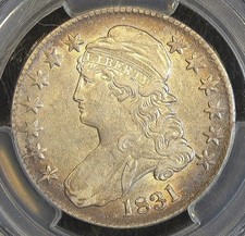 1831 CAPPED BUST SILVER HALF DOLLAR 50C PCGS XF 45 Overton 110 POP 19 Variety