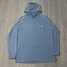 Huk Men's Waypoint Hoodie Large Blue Lightweight UPF Long Sleeve Fishing Outdoor