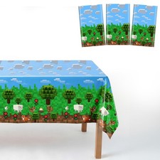 "Disposable Plastic Tablecloths for Birthday Parties, 54x108 in, 3pcs"