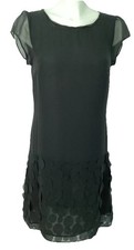 Kaliko Black 10 Ruffle Dress Knee Length Size 10 BNWT.