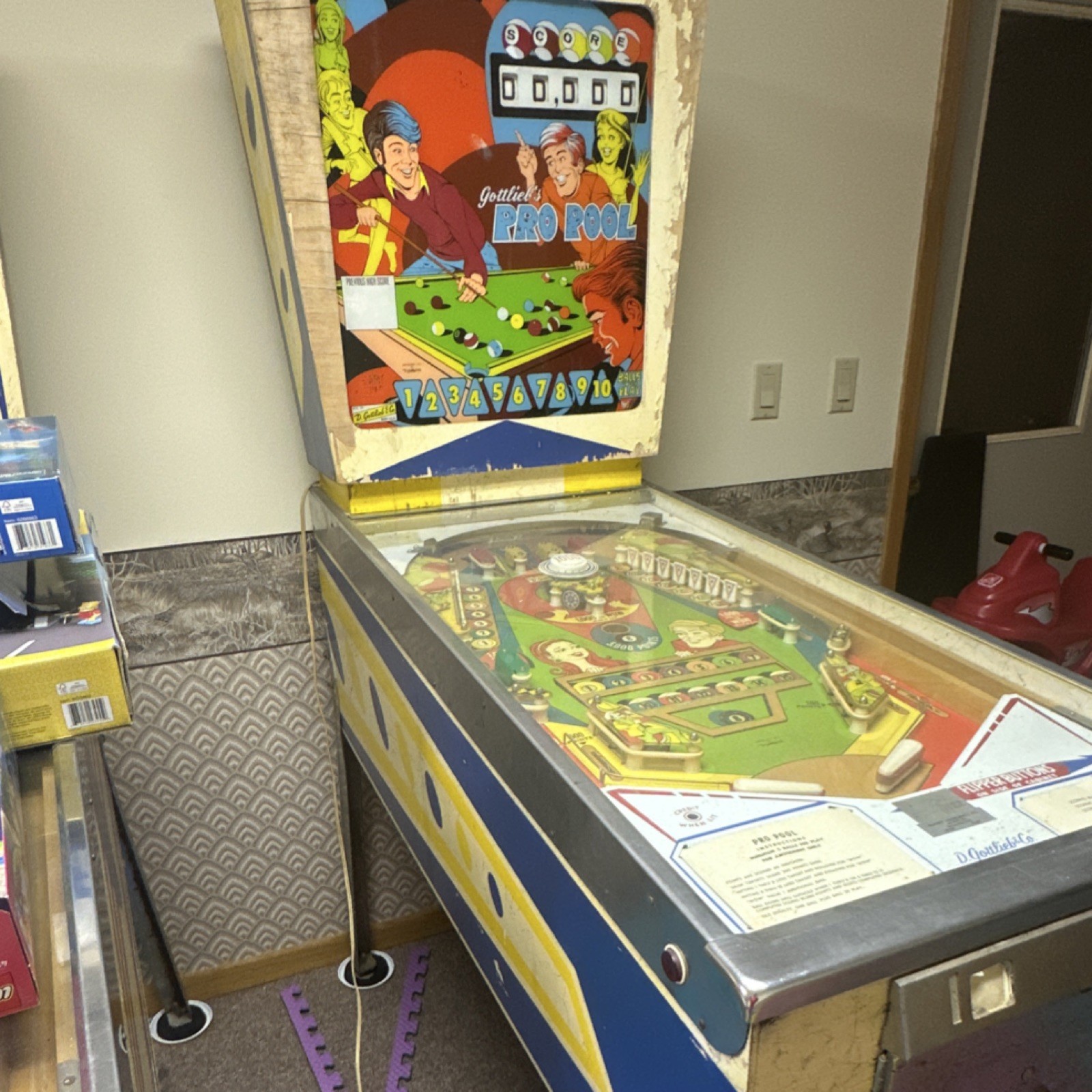 Pinball Machine Pool Gottlieb Pro Pool Pinball Machine Original 1973 Vintage Collectible ...