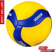 Mikasa V200W Indoor Volleyball Official Size & Weight Blue Yellow
