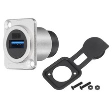 USB 3.0 to Type-C Panel Mount Socket Connector D-Type Silver
