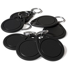 BABIQT 10pcs M1 Keyfobs MF1K Key Tags Black RFID Fob S50 UID Unchangable