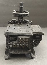 Vintage Queen Miniature Cast Iron Stove With Accessories
