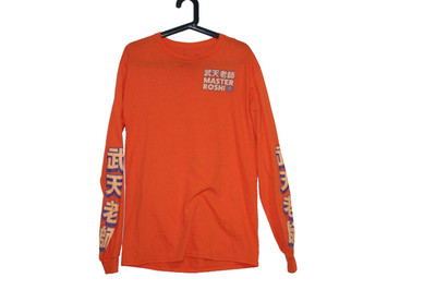 Dragon Ball Z Master Roshi Long Sleeve Shirt Mens M Orange Anime Graphic Tee