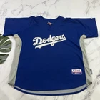 Majestic Mens Los Angeles Dodgers Pullover Baseball Jersey Size XXL Blue Gray