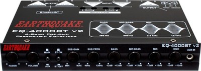 Earthquake Sound EQ-4000BT v2 4-Band 1/2 DIN Pre-Amp Car Audio Graphic Equali...