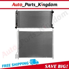 Aluminum Radiator & AC Condenser Cooling Kit For 03 Ford F-250 F-350 Super Duty
