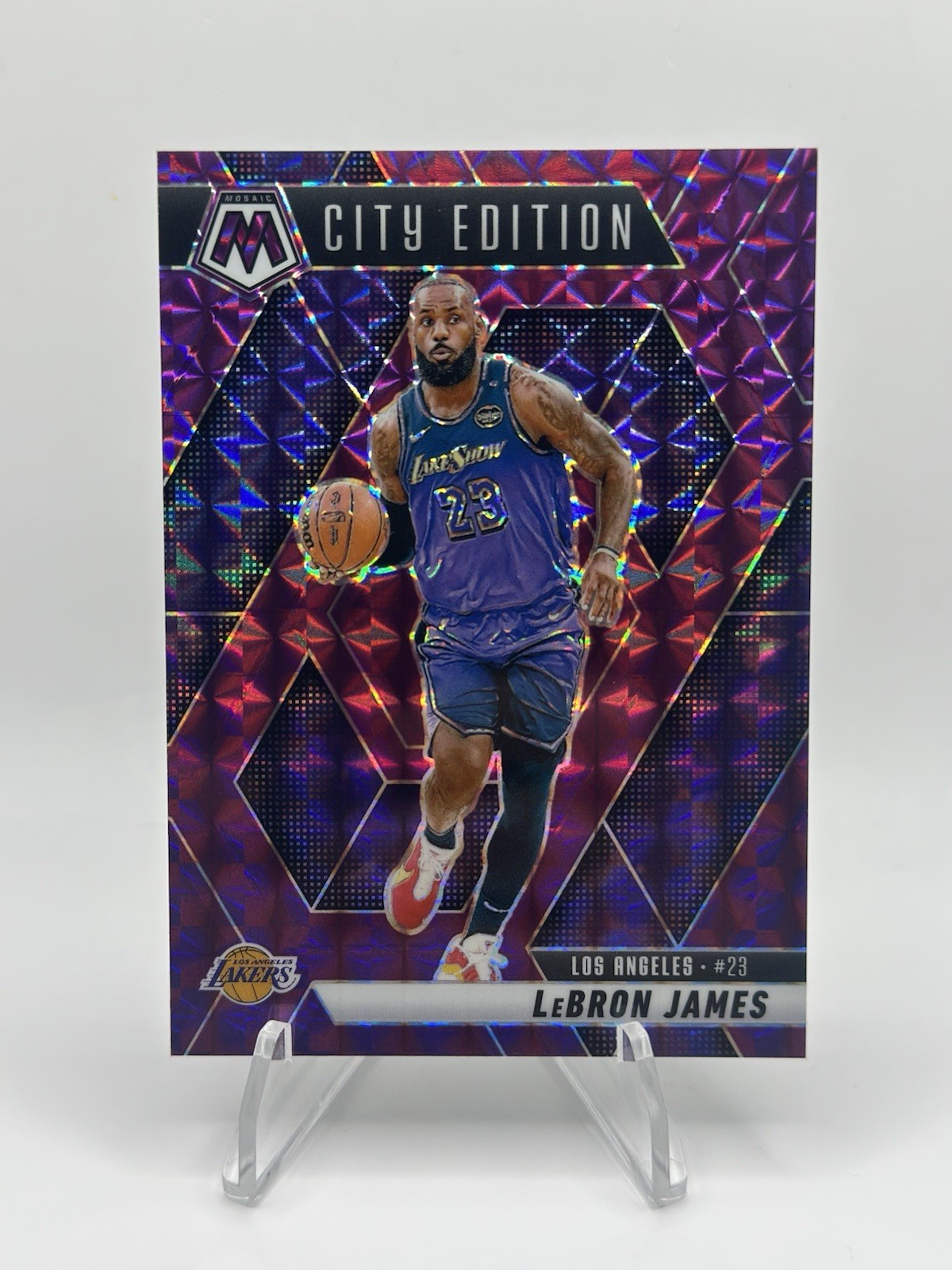 2024-25 Panini Mosaic City Edition LeBron James #286 Purple Mosaic Prizm /99
