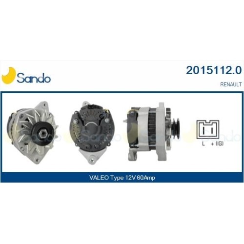 Alternateur Sando 2015112.0 Renault Scenic dCi pièce de rechange moteur 12V