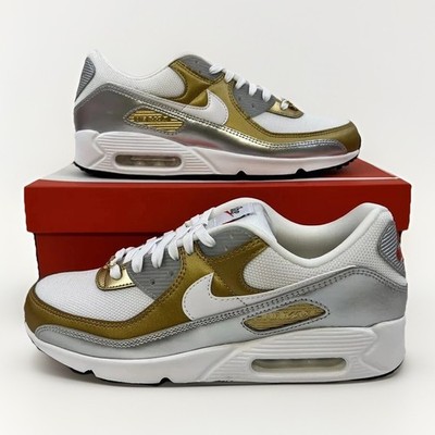 Nike Air Max 90 SE Silver & Gold Women s 12/Men s 10.5 - DJ6208-100