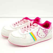 Sanrio Hello Kitty Sneakers Girls Size 2 Authentic Rainbow Low Top Shoes VG