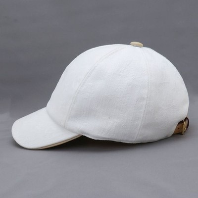 LOUIS VUITTON Be My Cap M77537 White Canvas Baseball Cap Size M