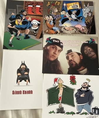 5 Jay and Silent Bob Christmas Cards View Askew Vintage Kevin Smith & Envelopes