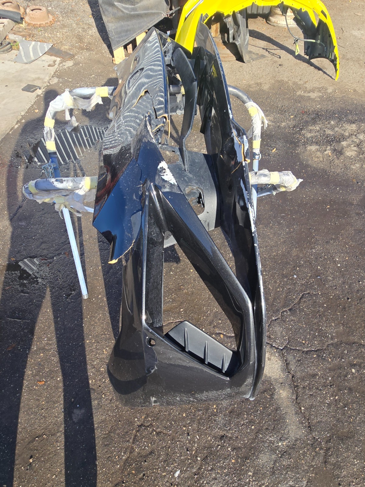 Damaged lamborghini evo bumper
