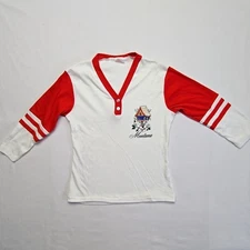 Vintage Montana Raglan Shirt Red White Graphic Le Riche S Long Sleeve Tee 90s