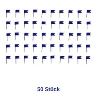 50 Blaue Stecknadeln Fahne FäHnchen Pinwandnadeln Makiernadeln Kartennadel