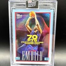 2023-24 Topps Now Joel Embiid 70 PTS Franchise Record JE1 76ers Basketball Card