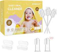 Upgrade Baby Tongue Cleaner, 52PCS Newborn Infant Toothbrush, 2 Finger Toothbrus