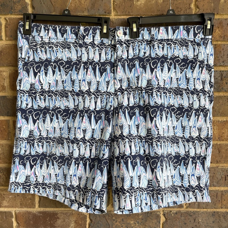 "Lilly Pulitzer Beaumont velas cortas elásticas y rayas para hombre 42 entrepierna 9""" Foto 2 de 4